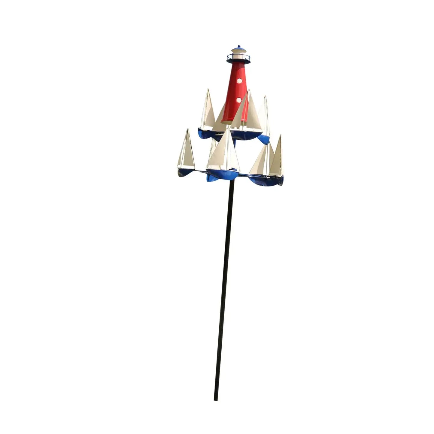 Unique Sailboat Windmill Decorations Decorative Summer Lighthouse Wind Catcher Nautical Wind Sculpture Yard Decor for Patio Yard