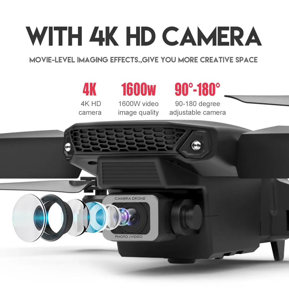 KDBFA 2023 New E88 Pro WIFI FPV Drone Wide Angle HD 4K 1080P Camera Height Hold RC Foldable Quadcopter Dron Helicopter Toys Gift