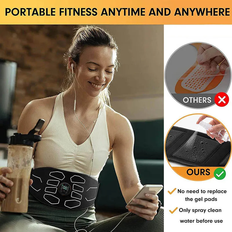 Electronic Abs Muscle Stimulator Waist Trimmers Abdominal Toning Belt Fitness Body Slimming Massager