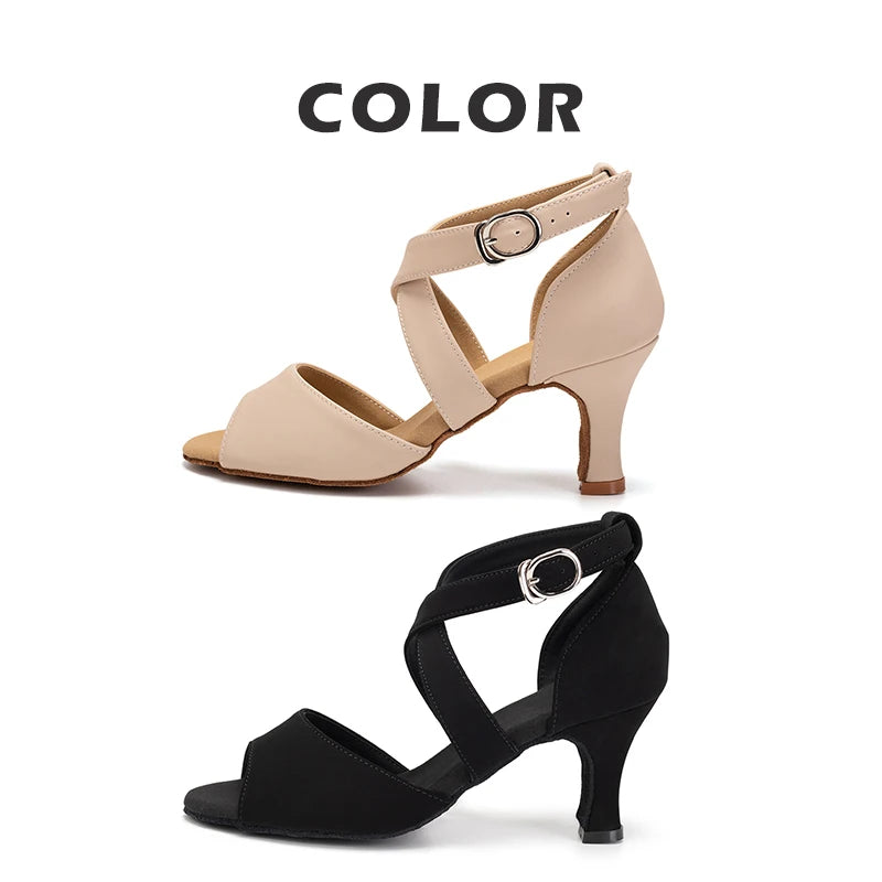 Dance Shoes For Women Girls Ladies Sandals Salsa Tango Modern Party Dancing Shoes Medium Heels