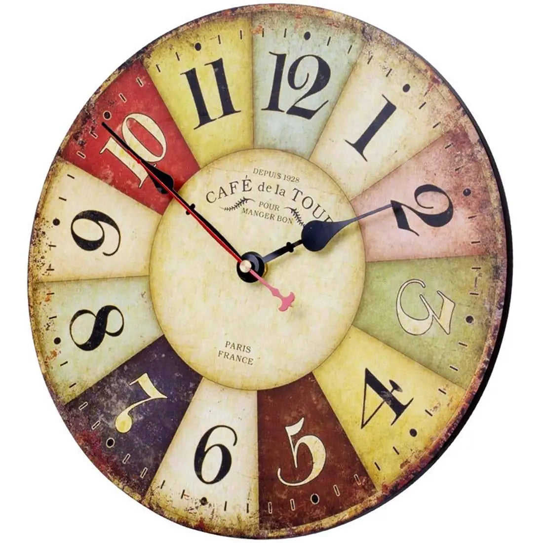 12 Inch Thick Wood Kitchen Wall Clock Retro Farmhouse Clocks for Living Room Decor Bedroom Restaurant