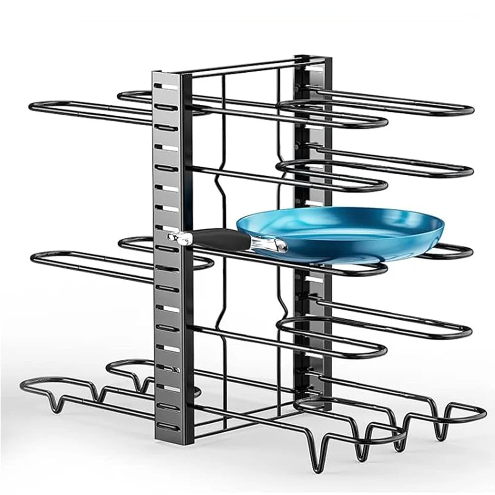 8 Tiers Pan Pot Organizer Rack Kitchen Organization