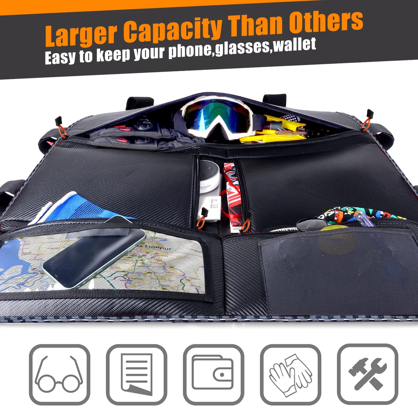 RZR 1000XP Roof Bag Overhead Storage Map Bag