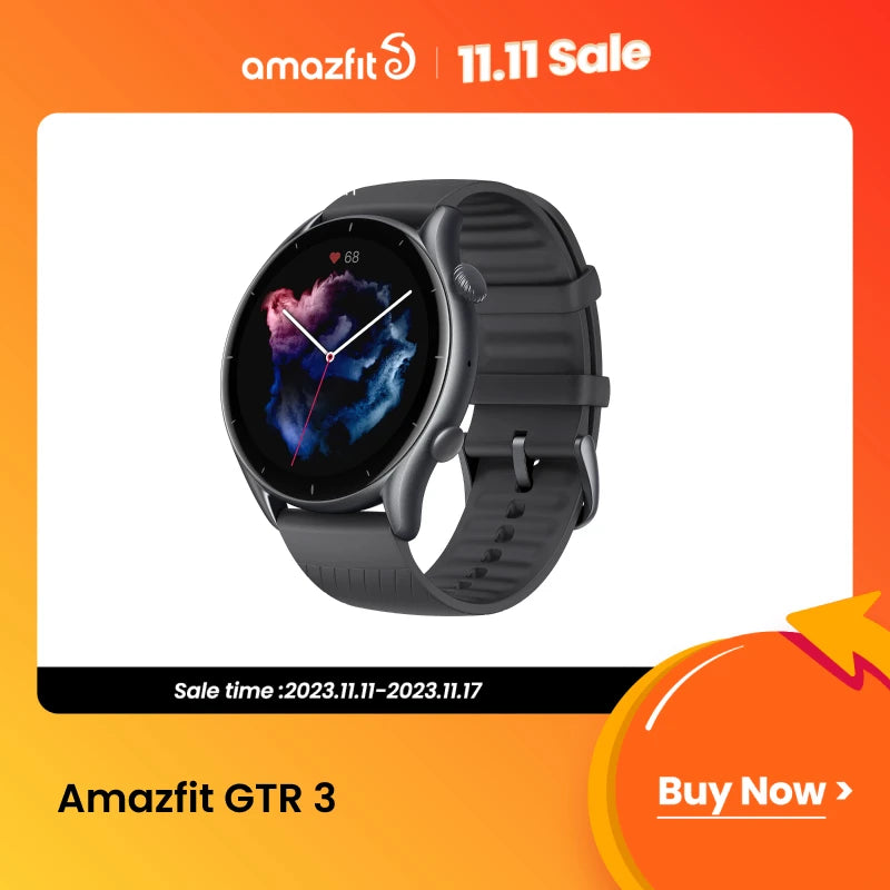 Global Version Amazfit GTR 3 GTR3 GTR-3 Smartwatch 1.39" AMOLED Display Zepp OS Alexa Built-in GPS Smart Watch for Android IOS