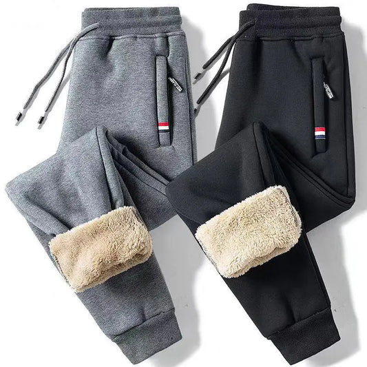 Winter Lambs wool Warm Casual Pants Men's Fitness Jogging Sweatpants