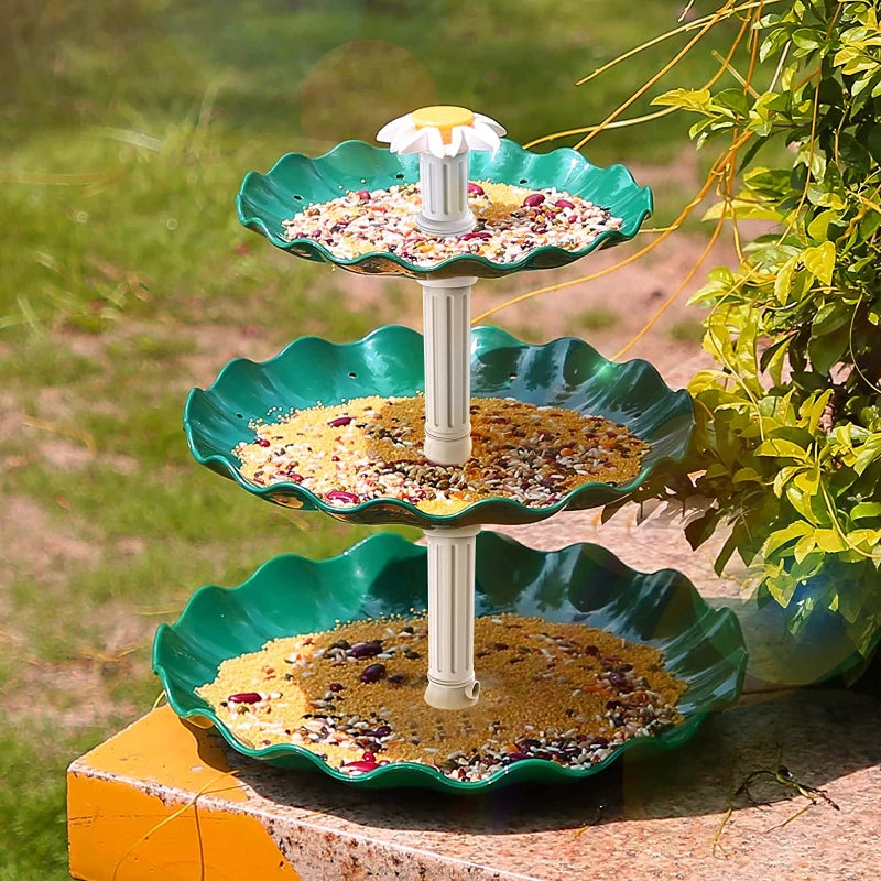 3 Tiered Bird Bath with 3W Solar Pump, DIY Solar Fountain Detachable and Suitable for Bird Bath, Garden Decoration