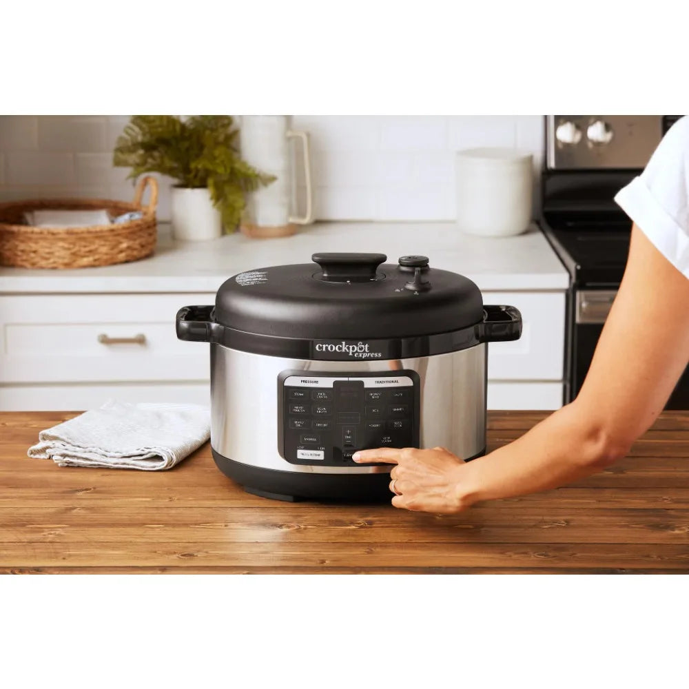 Express 6-Qt Oval Max Pressure Cooker Stainless Steel