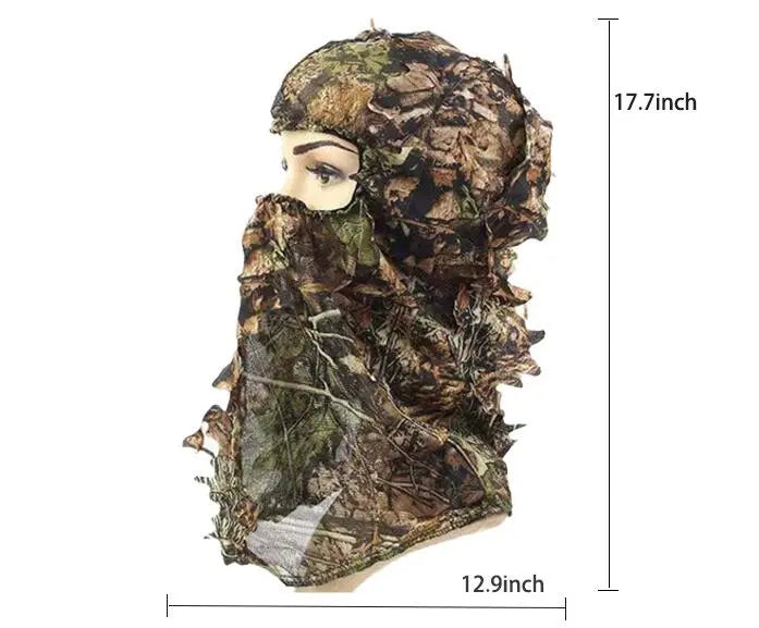 Ghillie Camouflage Leafy Hat 3D Full Face Mask Headwear Turkey Camo Hunter Hunting Accessories