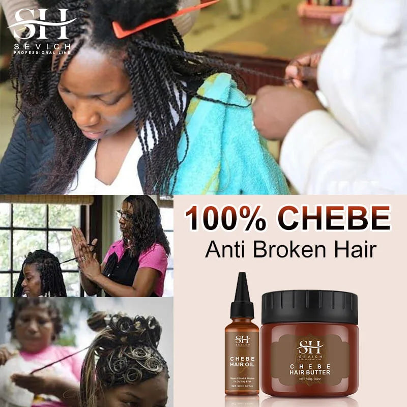 Fast Hair Growth Set Chebe Oil Traction Alopecia Hair Mask Anti Break Loss Hair Growth Oil