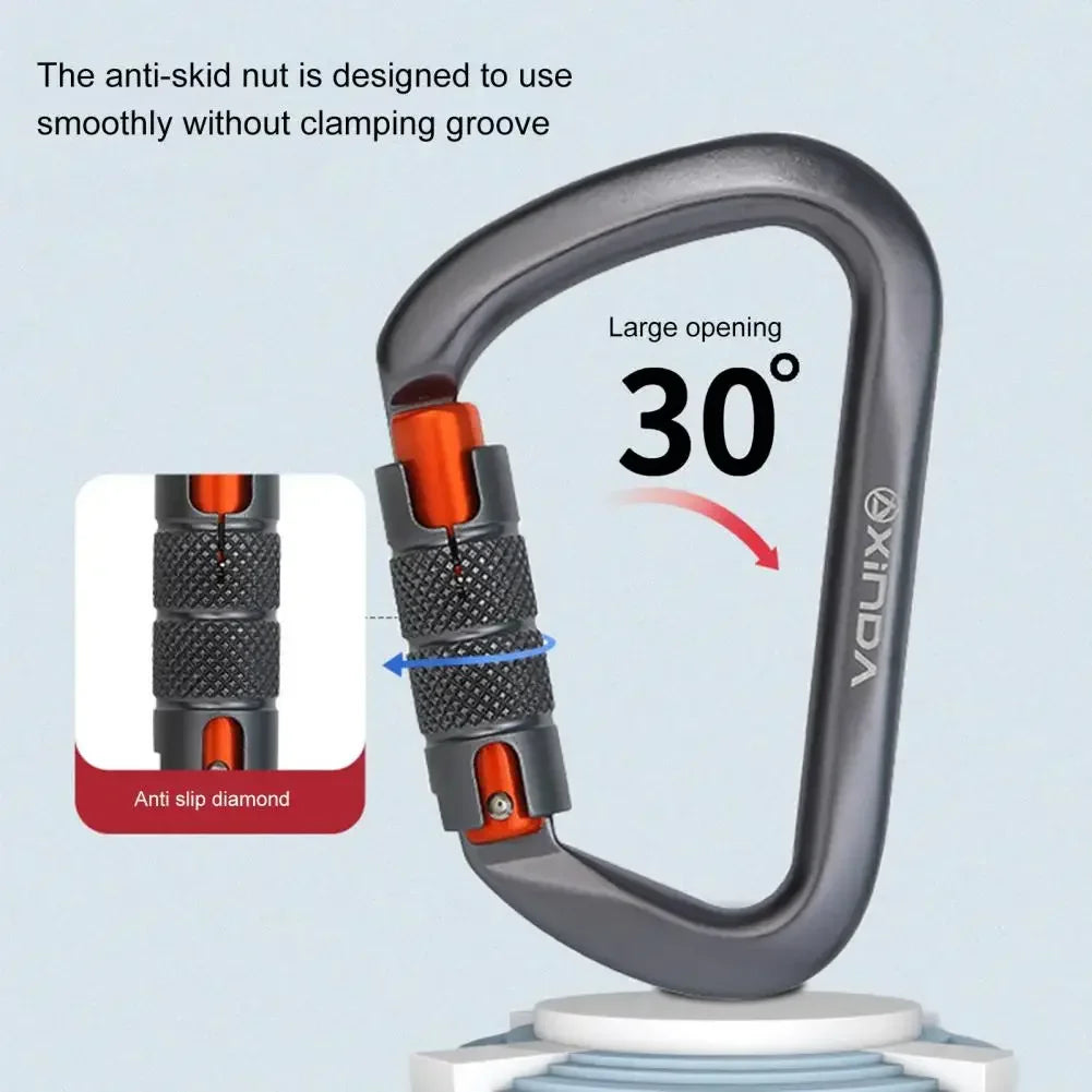 Climbing Carabiner Anti-oxidation Wear Resistant Accessory O-Shape D-Shape Screw Climbing Lock for Mountaineering