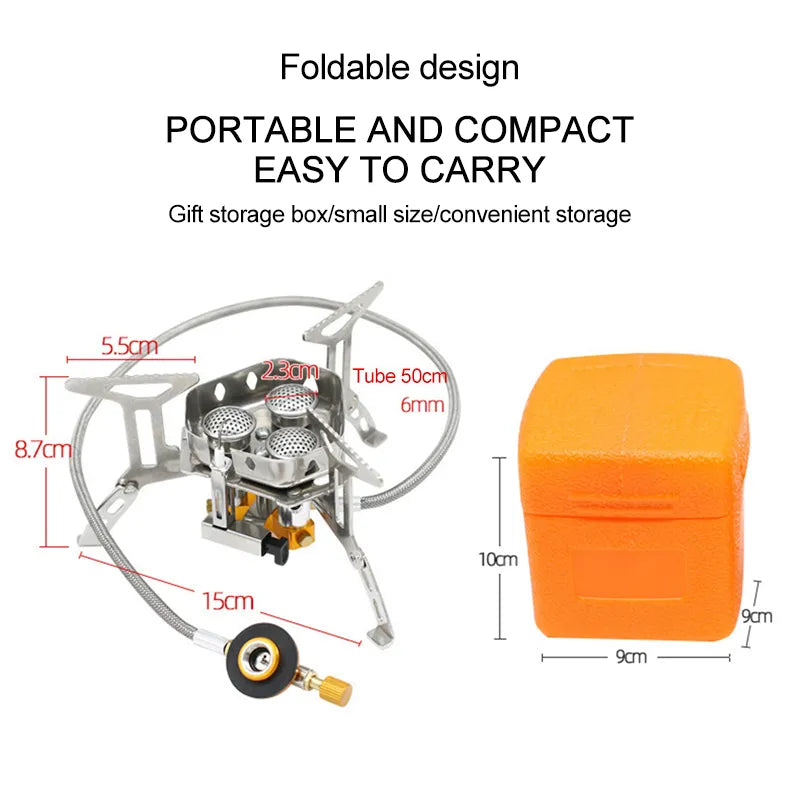 Outdoor Portable Three Core Furnace 1/3 Burners Camp Gas Stove Portable Windproof Burner Folding Ultralight Picnic Cooking Stove