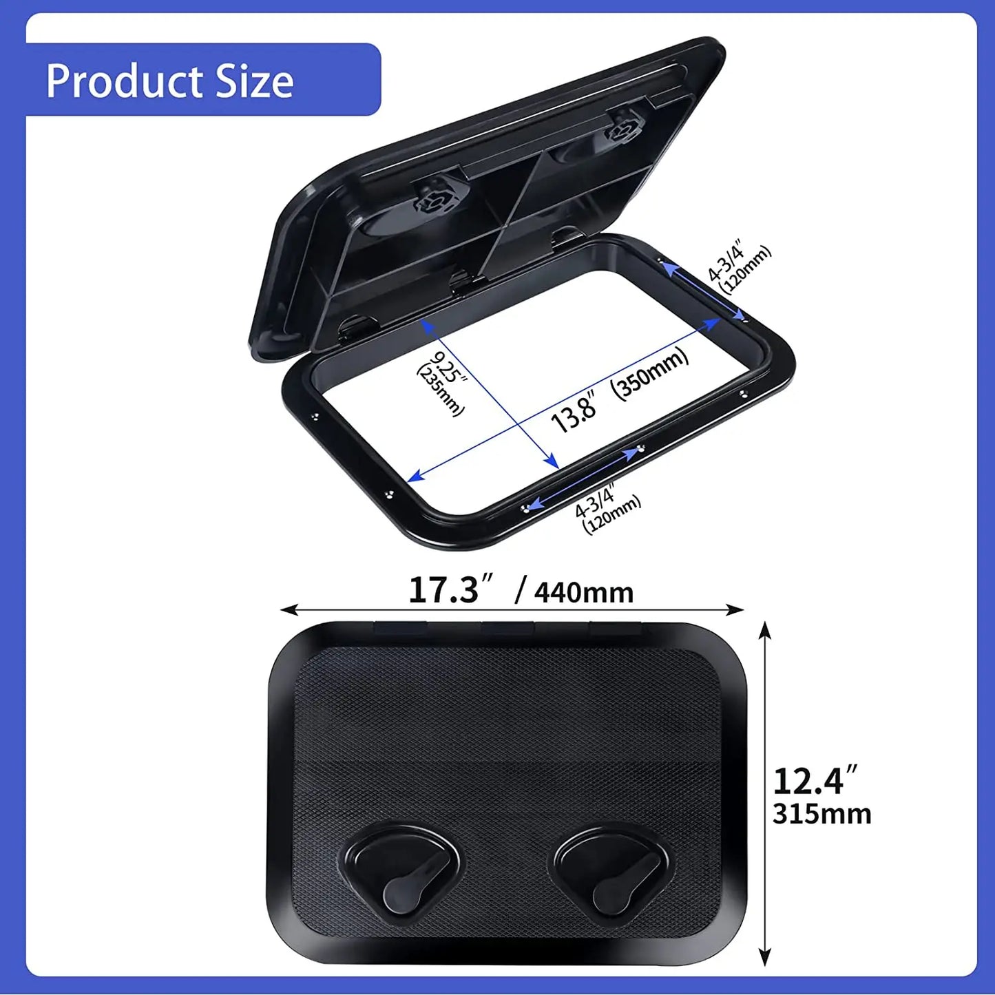 Boat Accessories ABS Deck Access Hatch Cover For Marine Boat yacht RV Watertight Anti-UV Non-Skid Inspection 240X358MM