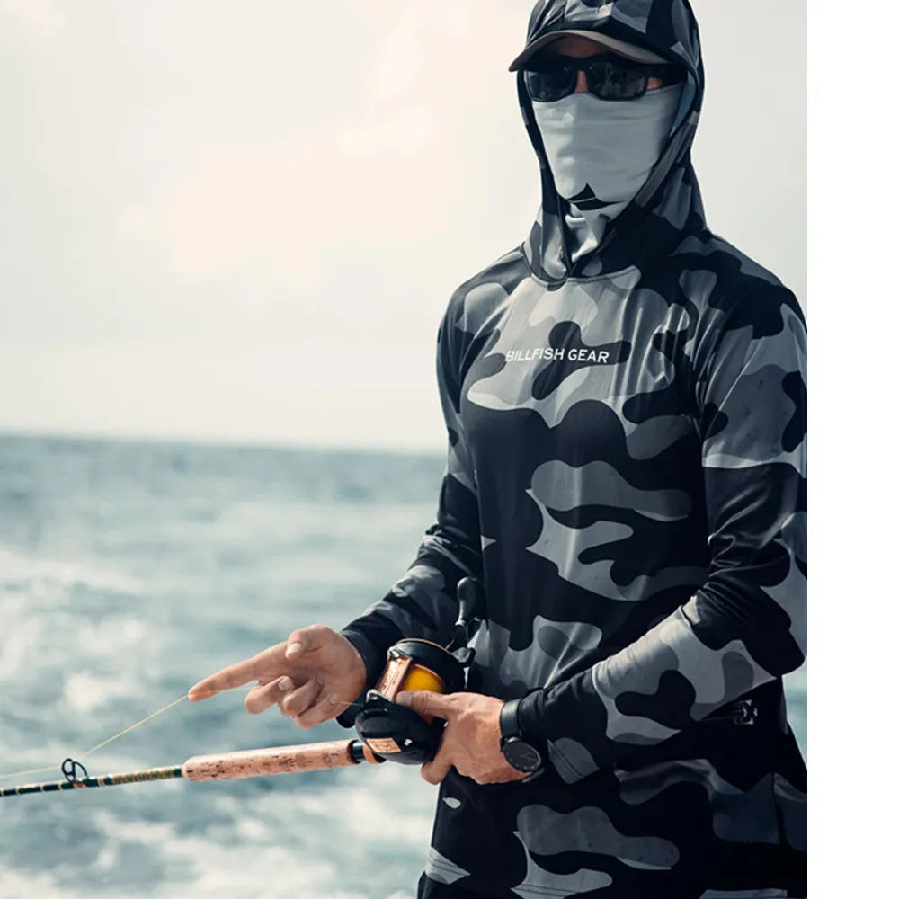 Hoodies Gear Men Fishing Long Sleeve Hooded Shirts - My Store