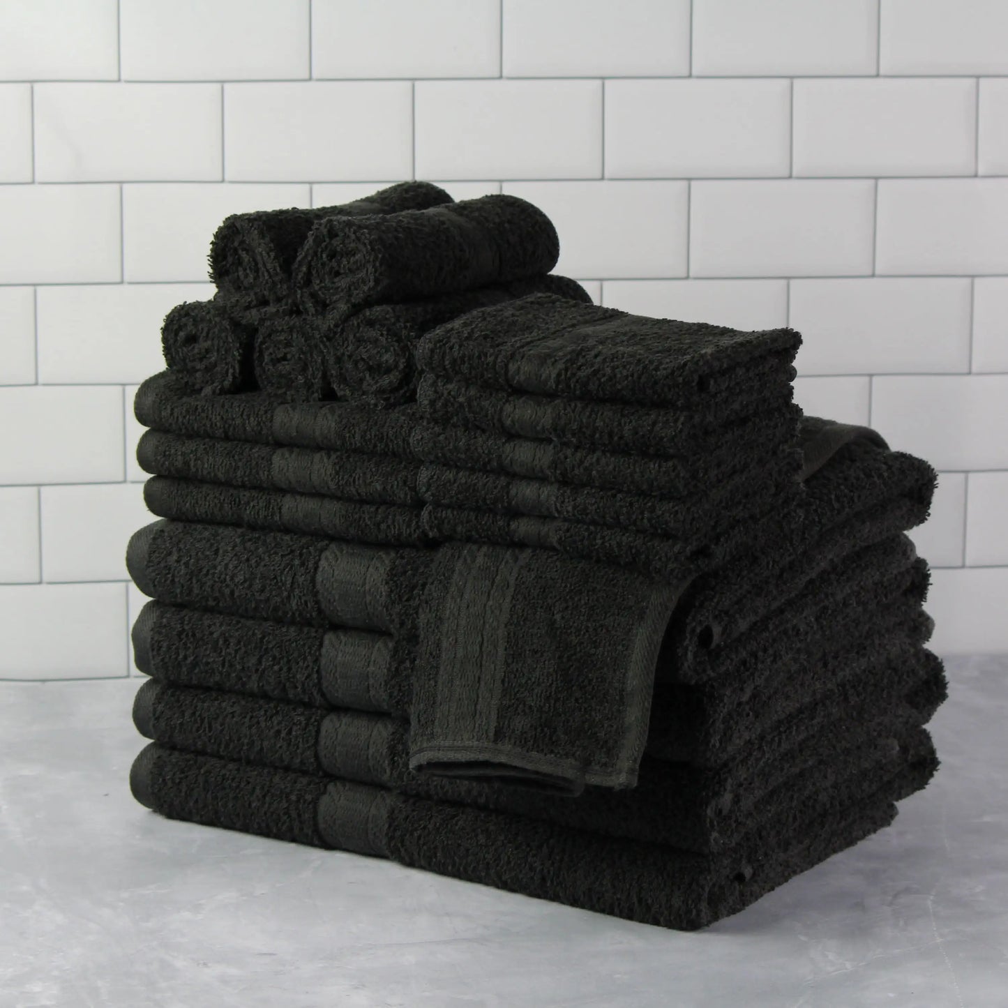 Solid 18-Piece Bath Towel Set