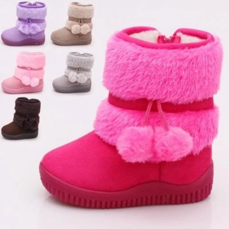 New Girls Snow Boots Winter Comfortable Thick Warm Kids Boots Lobbing Bal