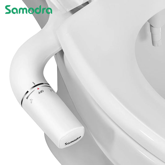 SAMODRA Bidet Attachment Ultra-Slim Toilet Seat Attachment Dual Nozzle Bidet Adjustable Water