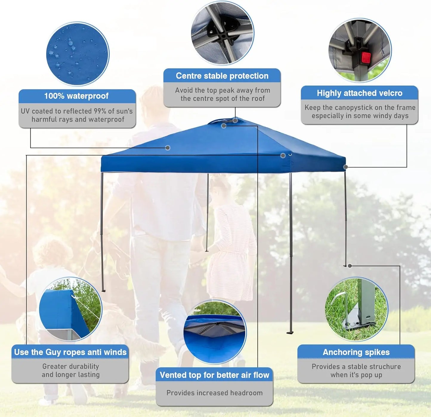 Outdoor Pop up Canopy 10'x10'/12'x12'/13'x13' with Sidewalls Tent Camping Sun Shelter-Series Party Tent, Shade for Patio Outdoor