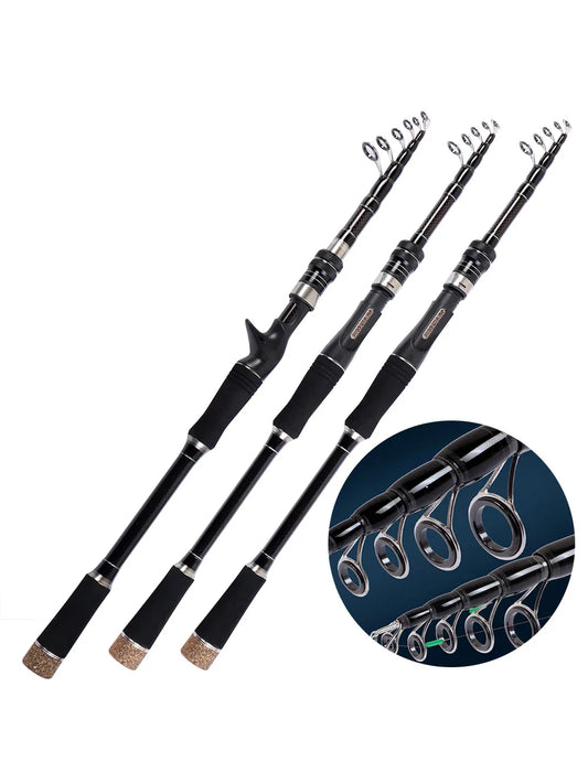 GHOTDA  New Carbon Telescopic Lure Rod 1.8M -3M Spinning Rod/Casting Rod professional fishing rod