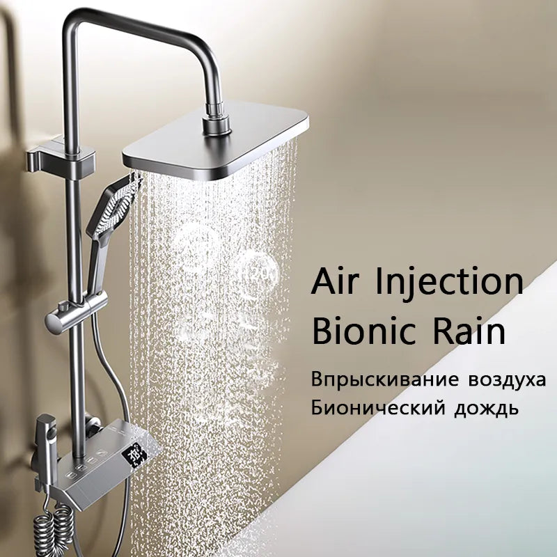 Bathroom Shower Full Set Black White Gray Bathtub Shower System Rain