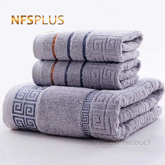 Bathroom Towel Set For Adutls 1PC 70x140CM Bath Towel And 2PC 34x75CM Face Towels Cotton Towel Sport Travel Beach Washcloth