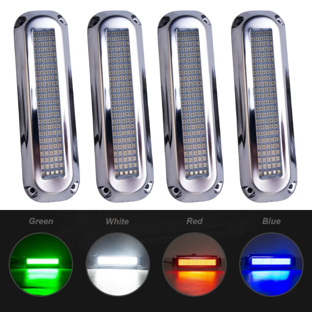 4PCS Submersible LED Lights Boat Lighting 120 LED Waterproof Pond LED Underwater Lights 12V/24V Boat Marine Accessories