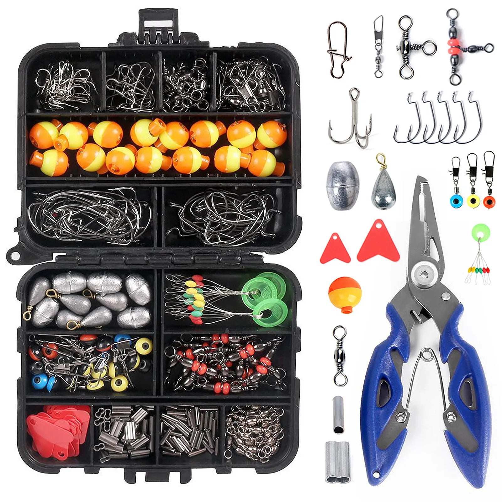 263pcs/Set Fishing Accessories Set with Tackle Box Including Plier - My Store