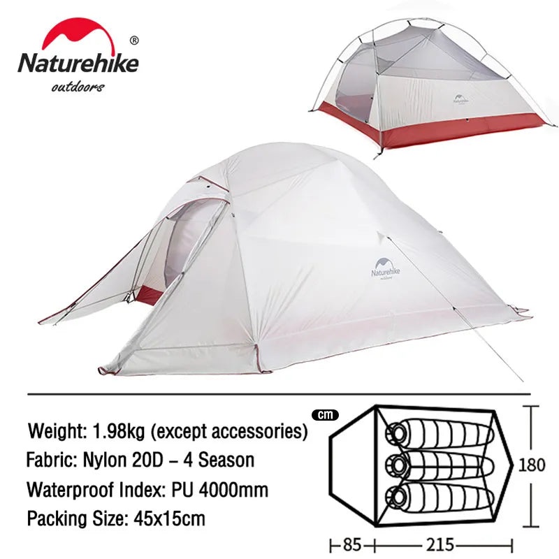Naturehike Cloud Up 1 2 3 People Tent - My Store