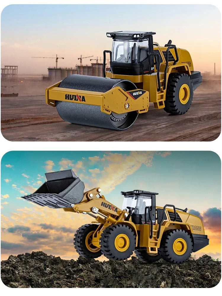 1/50 Scale Diecast Alloy Excavator Toy Car For Kids Boys Engineering Truck Toys Forklift Crane Dump Truck