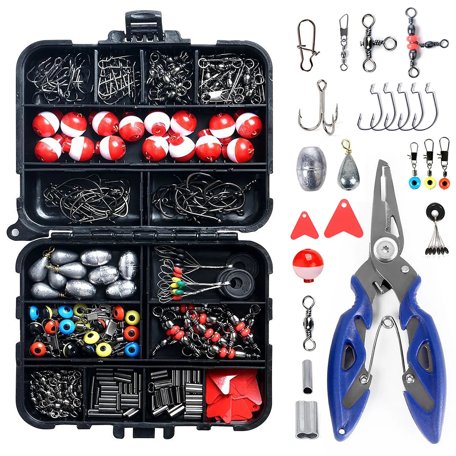 263pcs/Set Fishing Accessories Set with Tackle Box Including Plier - My Store