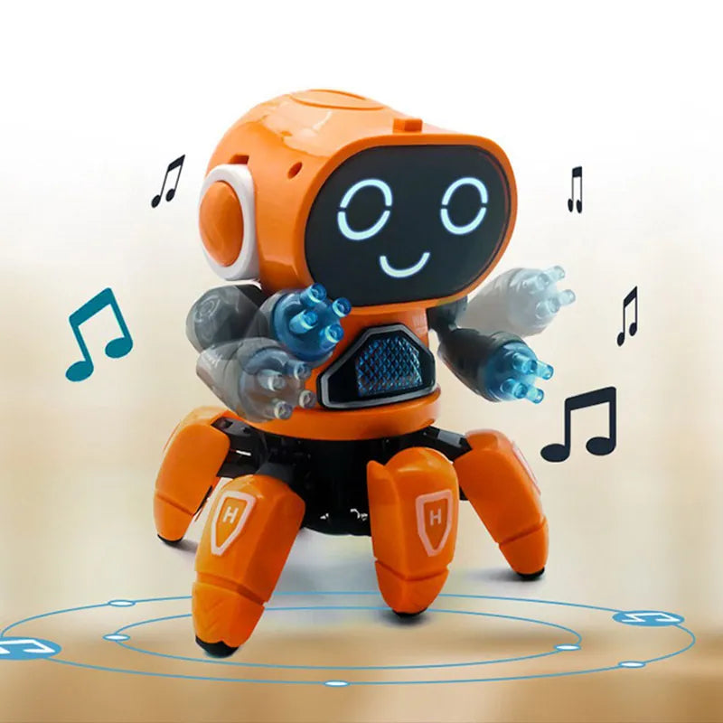 Kids Dance Robots Music LED 6 Claws Octopus Robot Birthday Gift Toys For Children Early Education