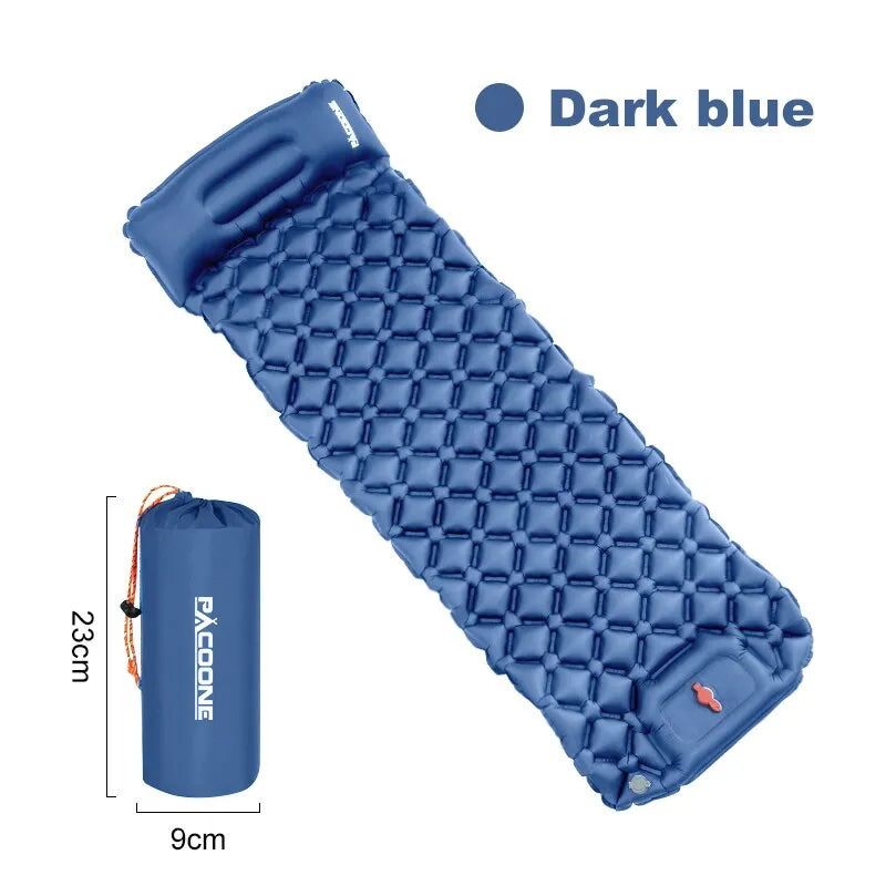 Outdoor Camping Inflatable Mattress Sleeping Pad With Pillows - My Store