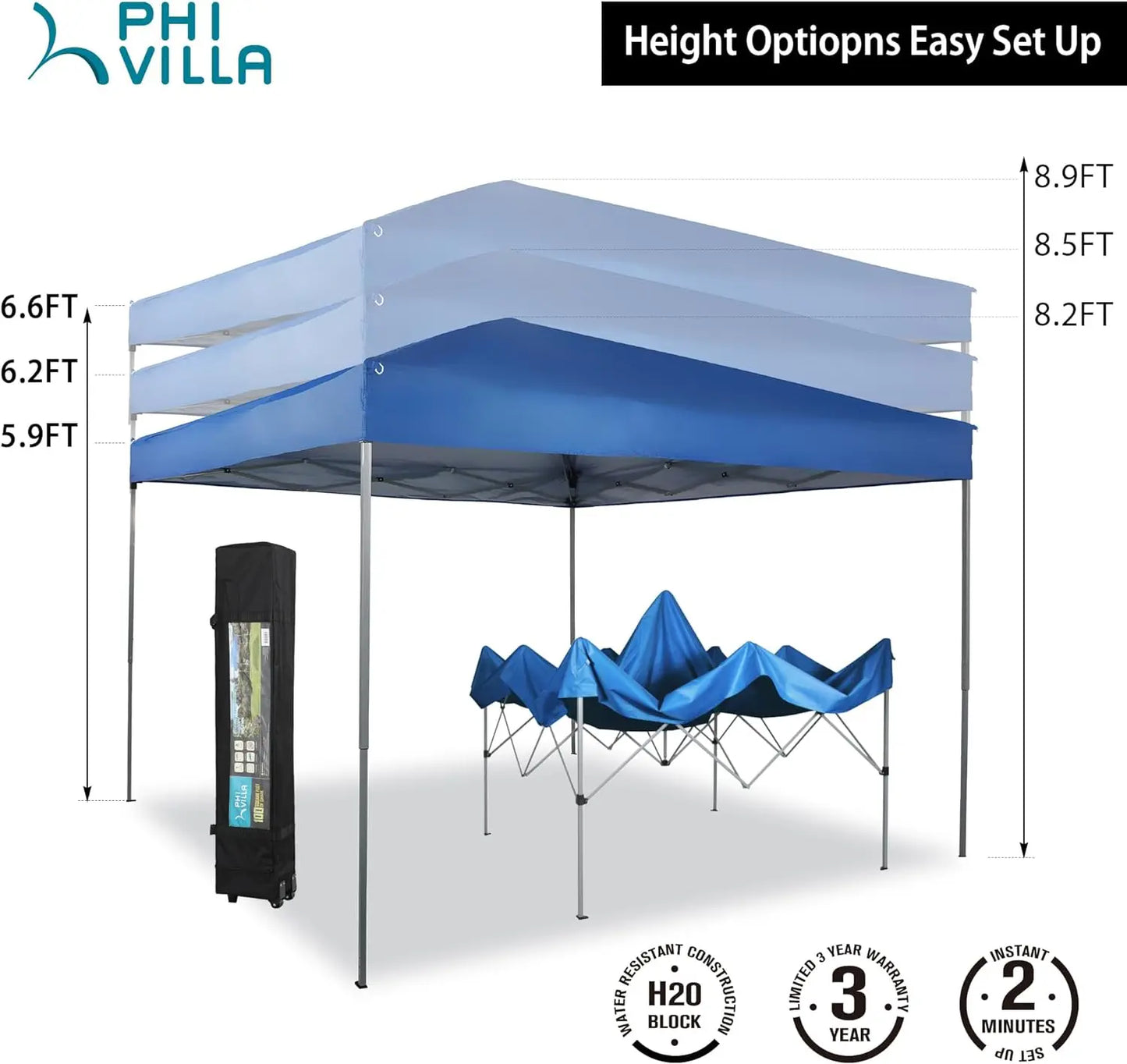 Outdoor Pop up Canopy 10'x10'/12'x12'/13'x13' with Sidewalls Tent Camping Sun Shelter-Series Party Tent, Shade for Patio Outdoor