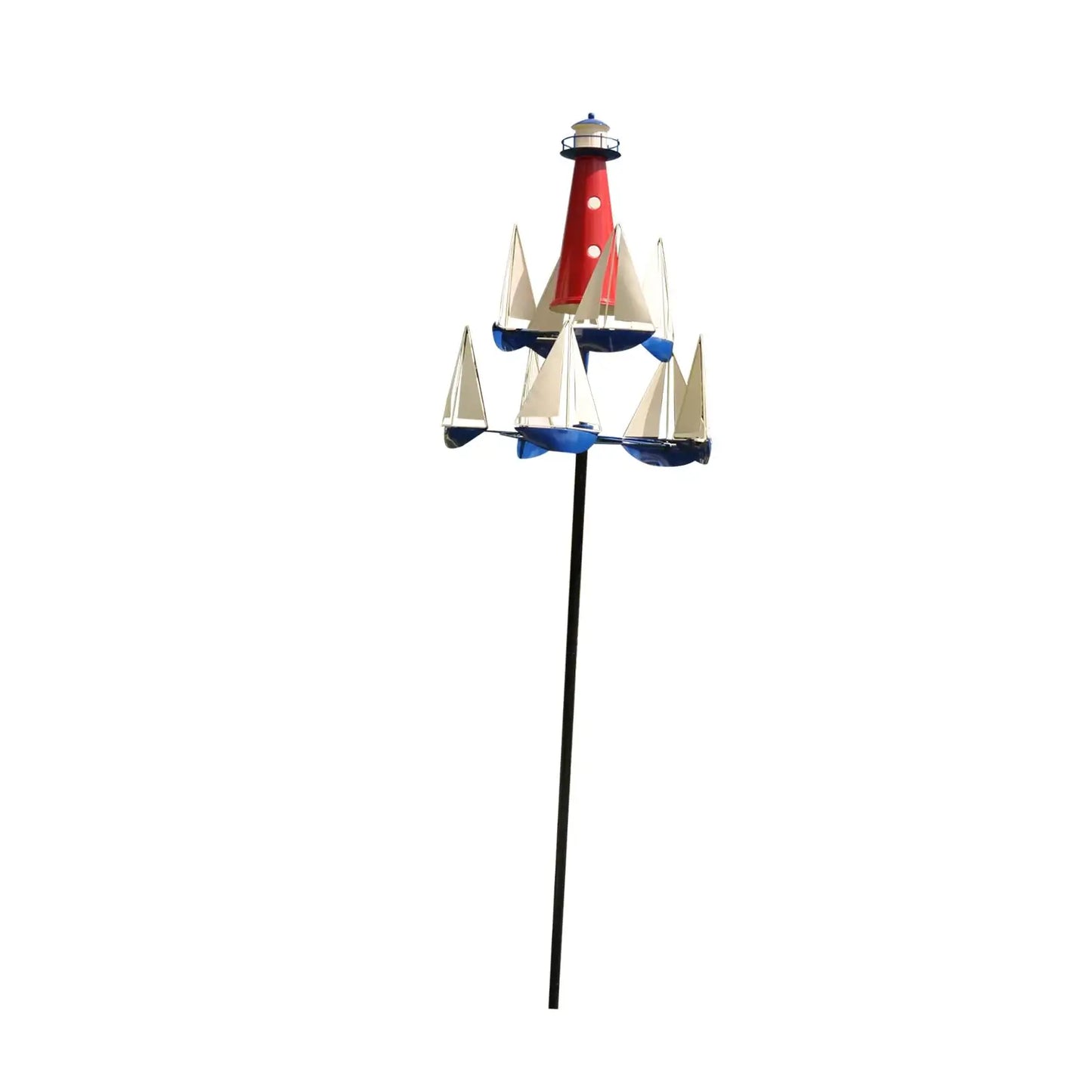 Unique Sailboat Windmill Decorations Decorative Summer Lighthouse Wind Catcher Nautical Wind Sculpture Yard Decor for Patio Yard