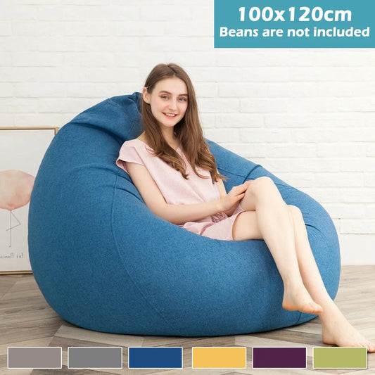 Lazy Sofas Cover Chairs Without Filler Adults Bean Bag Chair Couch Living Room Bedroom