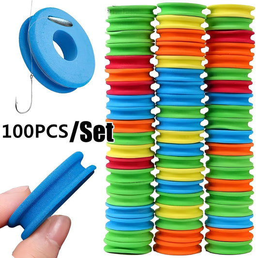 100PCS Foam Spools Fishing Winding Board Fishing Hook Line Tackle Accessories - My Store