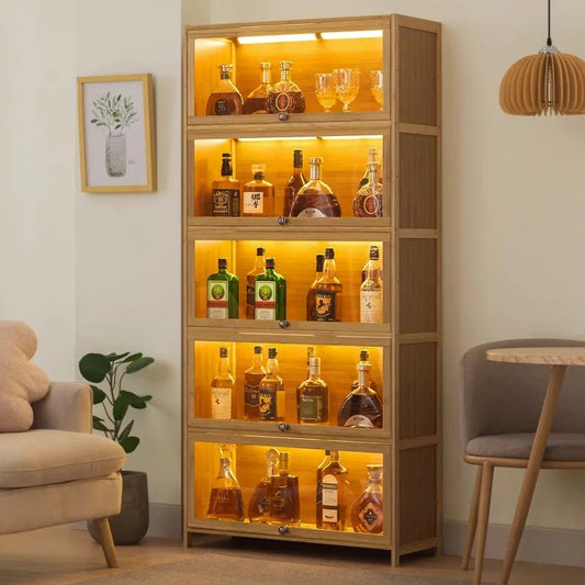 Wine Acrylic Display Cabinet Home Living Room Wine Cabinet Simple Bar Wine Showcases Bar Restaurant Multi-storey Locker