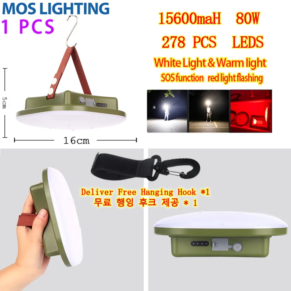 New Upgraded 15600maH Rechargeable LED Camping Strong Light - My Store