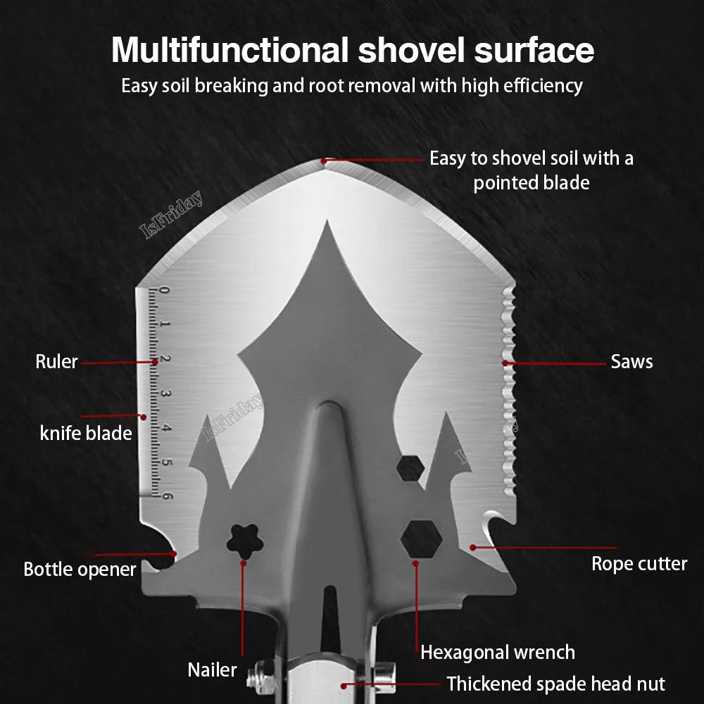 Military Tactical Multifunctional Shovel Outdoor Nuggets Tools Camping Survival Folding Spade Tool Car Equipment Snow Shovel Set