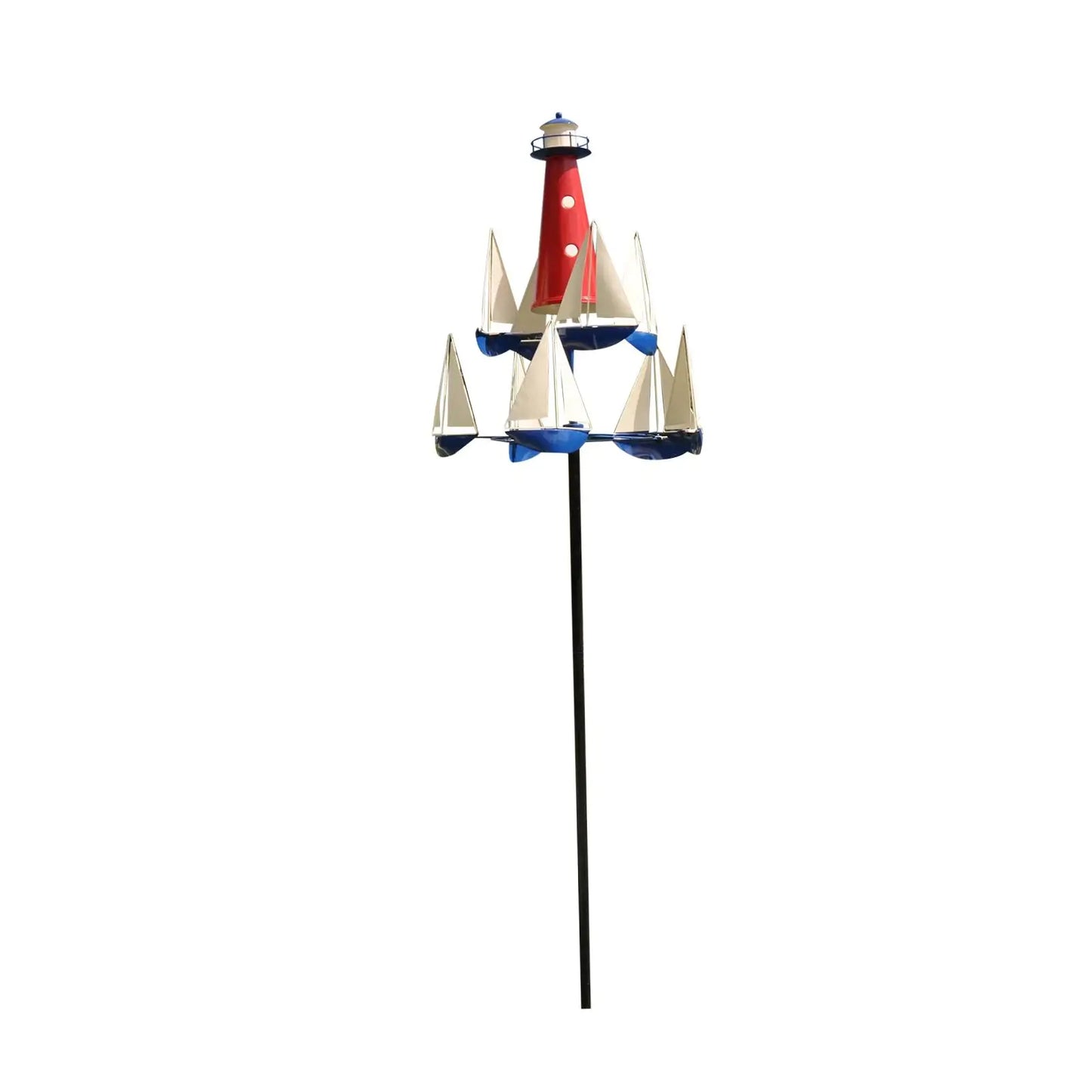 Unique Sailboat Windmill Decorations Decorative Summer Lighthouse Wind Catcher Nautical Wind Sculpture Yard Decor for Patio Yard