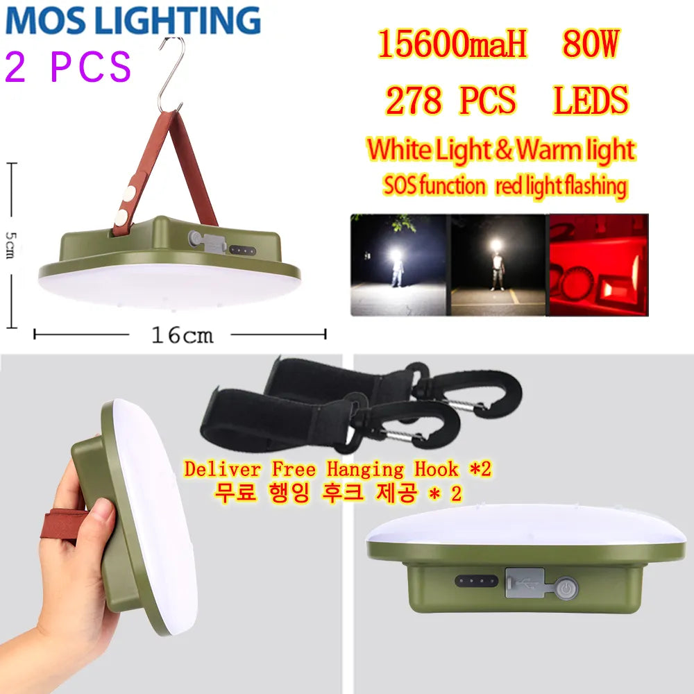 New Upgraded 15600maH Rechargeable LED Camping Strong Light - My Store