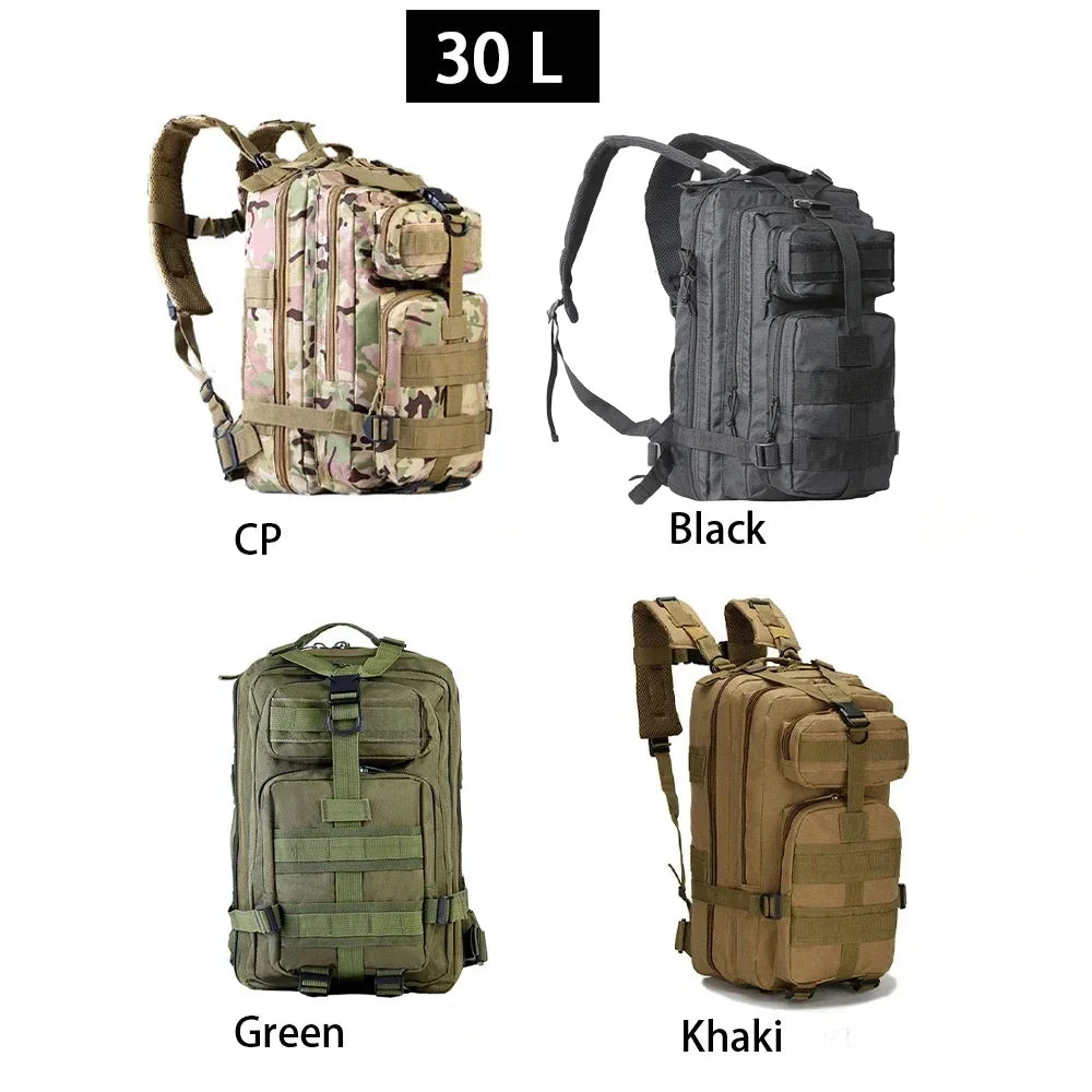 Lawaia Tactical Backpacks 30L/50L Outdoor Rucksacks Camping Hiking Trekking Fishing Hunting Bag with Bottle Holder