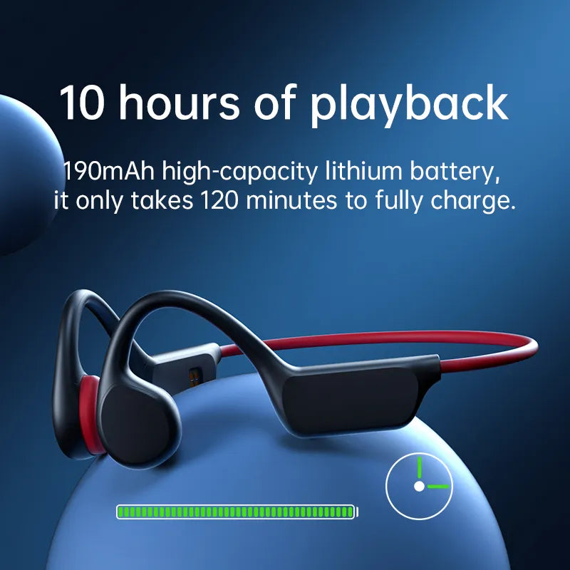 Bluetooth Wireless IPX8 Waterproof MP3 Player Hifi Ear-hook Headphone With Mic Headset For Swimming