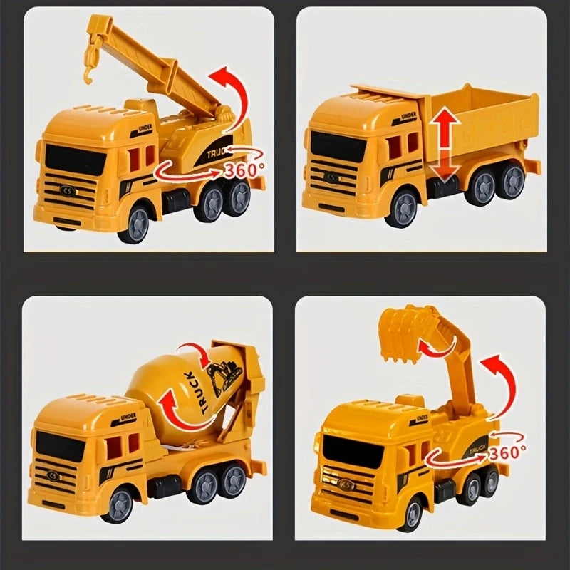 Engineering Vehicle Toys Plastic Construction Excavator Tractor Dump Fire Truck Bulldozer