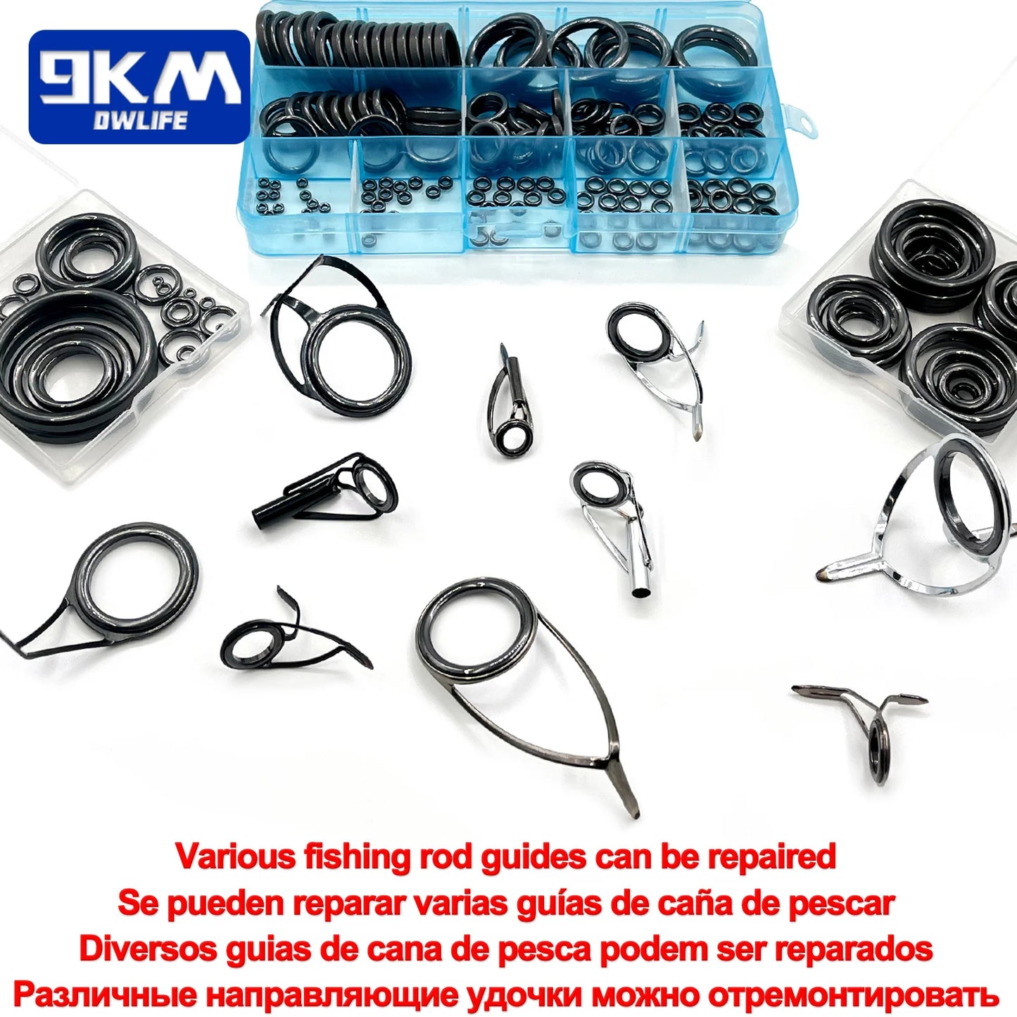 Fishing Rod Guides Ring 10Pcs~100Pcs Wear Resistant Ceramic Guide Ring Rod Repair Replacement Kit